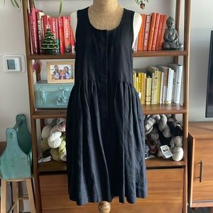 Beaton linen black dress